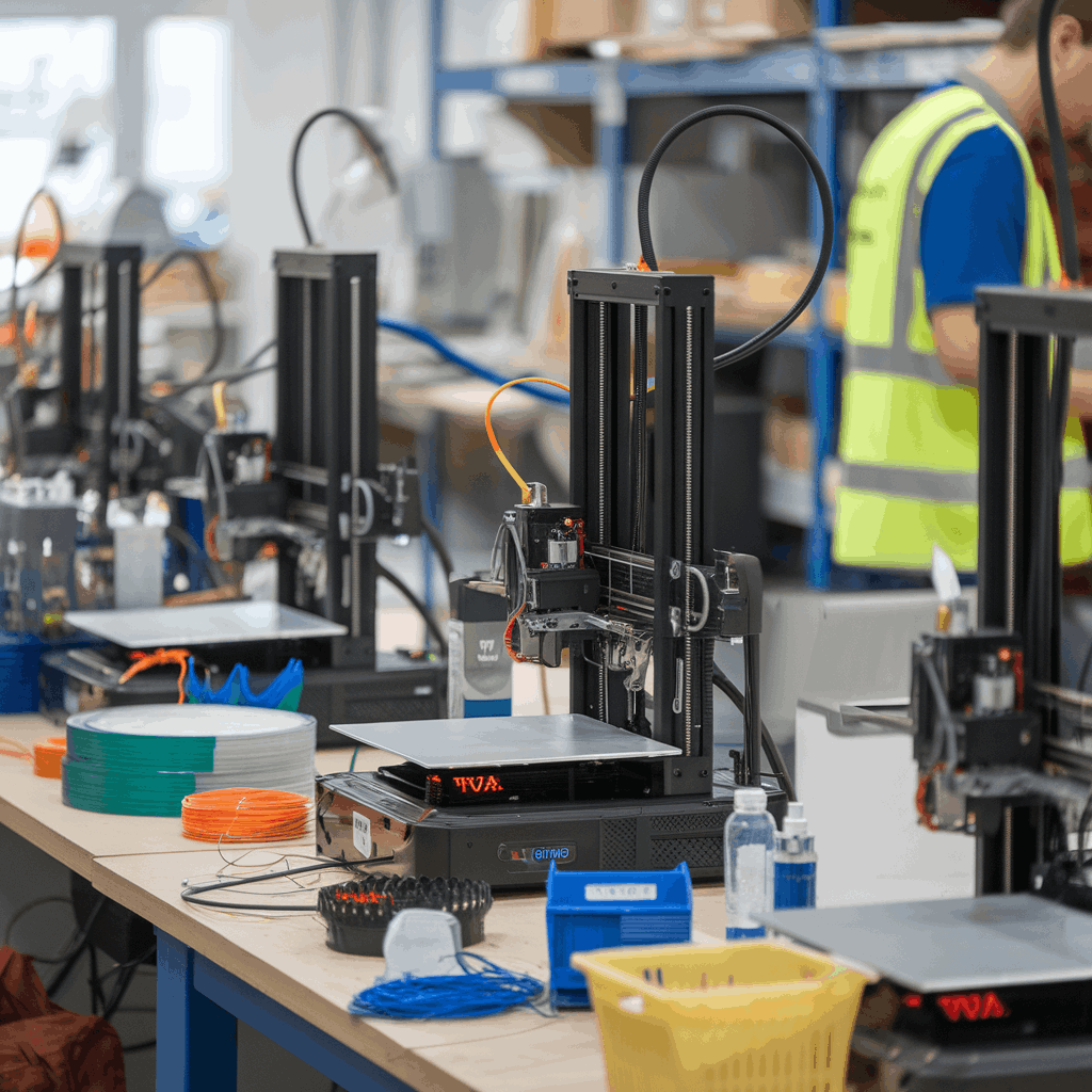 Bank of printers producing jigs